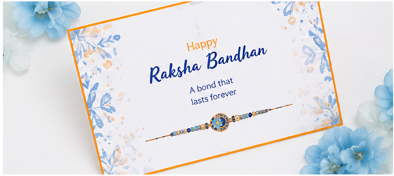 Premium Floral Diamond Rakhi Set | Pearl & Crystal Beads with Roli Chawal