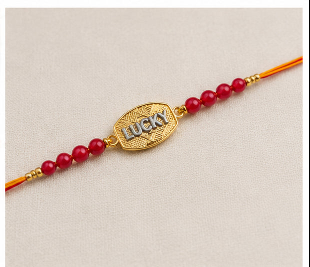 Lucky Charm Designer Rakhi with Pearl Beads LKY-RK-2801