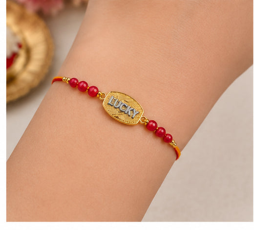 Lucky Charm Designer Rakhi with Pearl Beads LKY-RK-2801