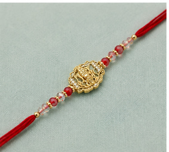 Divine Om Blessings Rakhi with Crystal Beads DOB-RK-3301