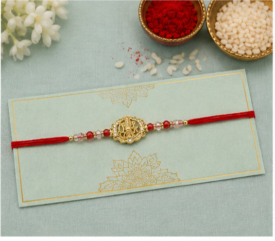 Divine Om Blessings Rakhi with Crystal Beads DOB-RK-3301