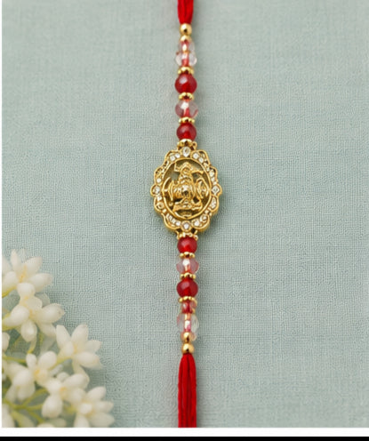 Divine Om Blessings Rakhi with Crystal Beads DOB-RK-3301